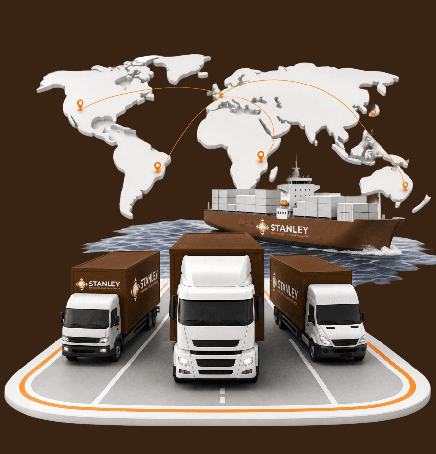 Mapa de rotas internacionais da Stanley Transportes